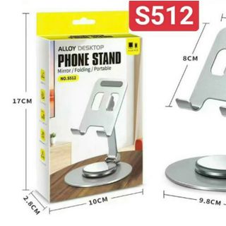 GIÁ ĐỠ ĐIỆN THOẠI ĐẾ XOAY S512  - nhôm nguyên khối