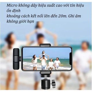 Micro thu âm không dây cài áo K8 - K9, - Khử Tiếng Ồn Cao Cấp - Khoảng Cách 20m