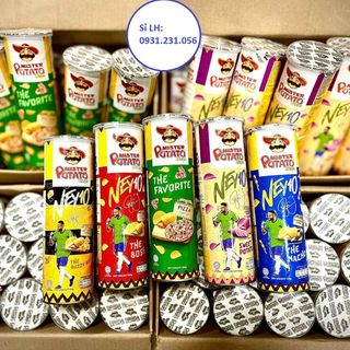 Khoai tây chiên- Thùng 14 lon Mister Potato x Neymar nhập khẩu Malaysia An Gia Sweets Snacks