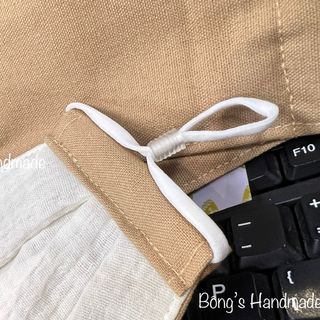 Khẩu trang vải LINEN màu trơn 3 lớp khẩu trang 4D [size L] - MÀU NÂU