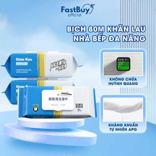 Khăn Lau Bếp Đa Năng, Giấy Ướt Lau Bếp Siêu Sạch Gói 80 Tờ CTB615 - BECHIP