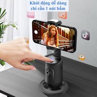Gimbal AI Kiêm Giá Đỡ Điện Thoại P01 - Cảm Biến Thông Minh Nhận Diện Khuôn Mặt - Xoay 360°