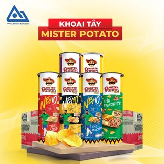 Khoai tây chiên- Thùng 14 lon Mister Potato x Neymar nhập khẩu Malaysia An Gia Sweets Snacks giá sỉ