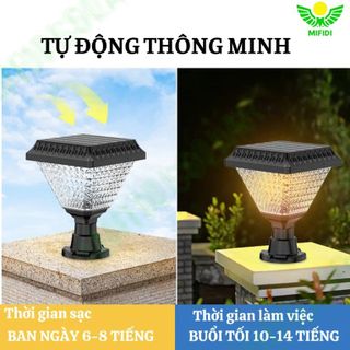 ĐÈN TRỤ HÀNH LANG NĂNG LƯỢNG MẶT TRỜI MIFIDI SOLAR MẪU PHA LÊ ĐA MÀU SẮC/Giá sỉ cực tốt dành cho Quý Đại Lý của Mifidi Sỉ/Đại Lý chỉ từ 5 Bộ