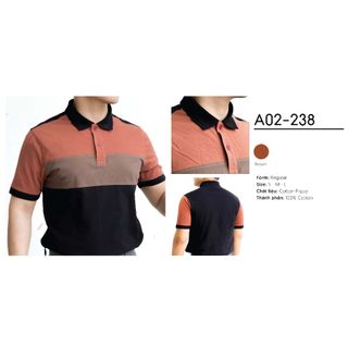 Áo Polo Basic Vải Cotton Cá Sấu Co Giãn, Thoáng khí, Phối Màu Trẻ Trung - A02-238