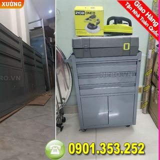 Tủ dụng cụ đồ nghề kèm 3 ngăn và hộc mở cánh
