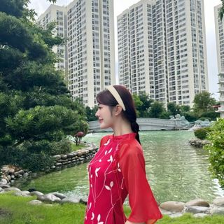 Áo dài thêu 4 tà