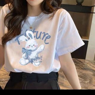 Áo thun nữ in Thỏ Trắng dễ thương