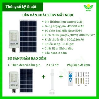 Đèn Bàn chải Công suất 500W mắt ngọc màu trắng Chính Hãng Mifidi Solar, Giá sỉ cực tốt dành cho Quý Đại Lý của Mifidi Sỉ/Đại Lý chỉ từ 5 Bộ