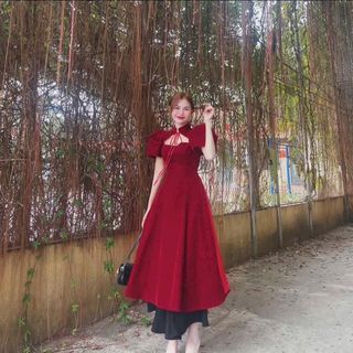 Áo dài nhung hot rần rần