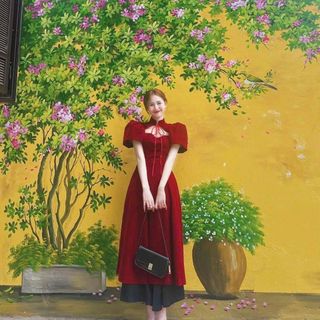 Áo dài nhung hot rần rần