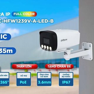 Camera IP 2MP Thân Trụ DAHUA DH-IPC-HFW1239V-A-LED-B-VN (KBT) giá sỉ