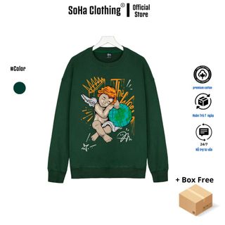 Áo Sweater Angel Nam Nữ By Soha Clothing Unisex Chất Nỉ cotton Form Rộng,SWT01 giá sỉ