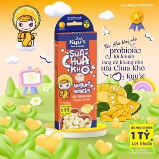 Sữa Chua Khô Kyu's 10g - Vị Mít - Sấy thăng hoa - Hỗ trợ tiêu hóa, ngừa biếng ăn giá sỉ