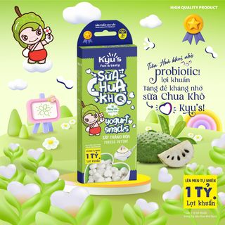 Sữa Chua Khô Kyu's 10g - Vị Mãng Cầu - Sấy thăng hoa - Hỗ trợ tiêu hóa, ngừa biếng ăn giá sỉ