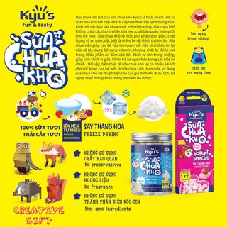 Sữa Chua Khô Kyu's 10g - Vị Chanh Dây - Sấy thăng hoa - Hỗ trợ tiêu hóa, ngừa biếng ăn