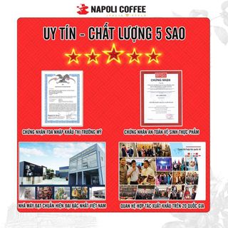 Cà phê đen không đường chua thanh hậu ngọt Napoli Coffee hộp 15gói x 2g