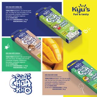 Sữa Chua Khô Kyu's 10g - Vị Chanh Dây - Sấy thăng hoa - Hỗ trợ tiêu hóa, ngừa biếng ăn