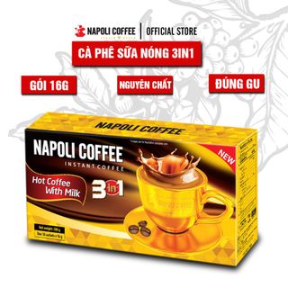 Cafe hòa tan sữa nóng 3in1 Napoli Coffee hương Arabica/Robusta nguyên chất ngọt thơm vị sữa non gói 16g giá sỉ