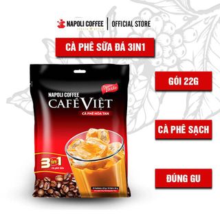 Cà phê hòa tan sữa đá 3in1 Napoli Coffee 22g/gói - Cafe sạch đậm vị Arabica/Robusta