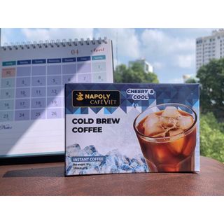 Cafe đen không đường hòa tan Cold Brew Napoli Coffee 15 gói* 2gr 48 hộp / thùng vị chua thanh nhẹ