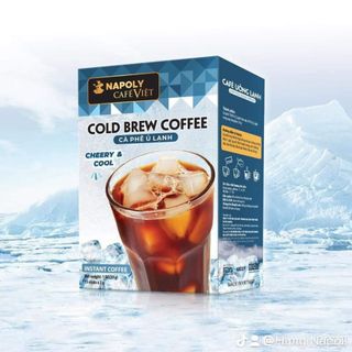 Cafe đen không đường hòa tan Cold Brew Napoli Coffee 15 gói* 2gr 48 hộp / thùng vị chua thanh nhẹ