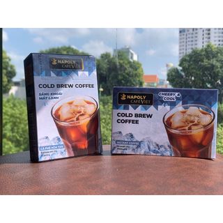 Cafe đen không đường hòa tan Cold Brew Napoli Coffee 15 gói* 2gr 48 hộp / thùng vị chua thanh nhẹ