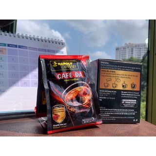 Cafe đá hoa tan Napoli Coffee 2in1 bổ sung Đông trùng hạ thảo và Nấm linh chi 10 gói * 16gr. 40 hộp / thùng