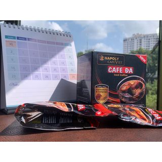 Cafe đá hoa tan Napoli Coffee 2in1 bổ sung Đông trùng hạ thảo và Nấm linh chi 10 gói * 16gr. 40 hộp / thùng