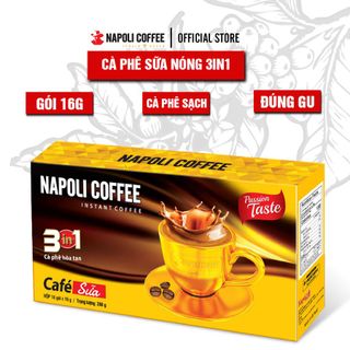 Cà phê hòa tan sữa nóng 3in1 Napoli Coffee hộp lớn 18 gói x 16g -Hạt Robusta/Arabica giá sỉ