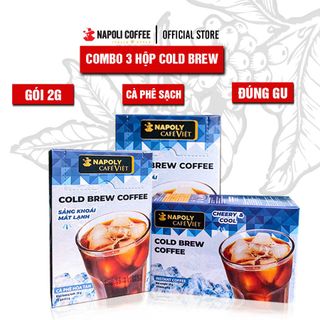 [Combo 3 hộp] Cold Brew Coffee - Cà phê đen sấy lạnh hòa tan không đường hộp 15 gói x 2gr giá sỉ