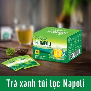 Trà xanh túi lọc Napoli 15 gói x1.5g - Thu hoạch từ Cầu Đất Lâm Đồng vị trà ngọt thanh đắng nhẹ