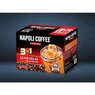 Cà phê hòa tan sữa đá Napoli Coffee 3in1 hộp lớn (10 gói x 22g)