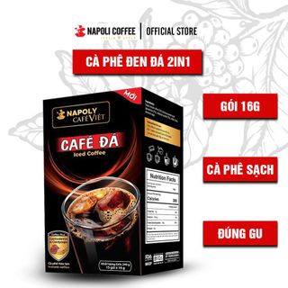 Cà phê hoà tan đen đá 2in1 bổ sung nấm Linh Chi và Đông Trùng Hạ Thảo Napoli Coffee (16g/gói)