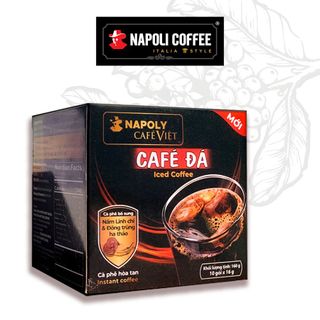 Cà phê hoà tan đen đá 2in1 bổ sung nấm Linh Chi và Đông Trùng Hạ Thảo Napoli Coffee (16g/gói)
