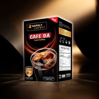 Combo 3 hộp Cafe đen đá hòa tan 2in1 Napoli Coffee bổ sung Nấm Linh Chi và Đông Trùng Hạ Thảo 15 gói x 16g