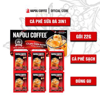 Cà phê hòa tan sữa đá 3in1 dạng dây Napoli Coffee 10gói x 22g [ 50 dây / thùng] giá sỉ