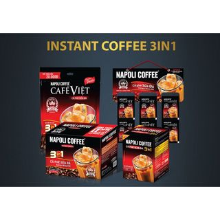 Cà phê hòa tan sữa đá 3in1 dạng dây Napoli Coffee 10gói x 22g [ 50 dây / thùng]