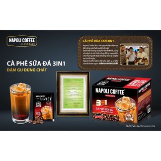 Cà phê hòa tan sữa đá 3in1 dạng dây Napoli Coffee 10gói x 22g [ 50 dây / thùng]