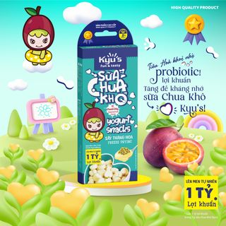 Sữa Chua Khô Kyu's 10g - Vị Chanh Dây - Sấy thăng hoa - Hỗ trợ tiêu hóa, ngừa biếng ăn giá sỉ