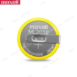 Pin sạc Maxell ML2032 3V Lithium hàn chân, có dây cắm pin công nghiệp