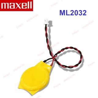 Pin sạc Maxell ML2032 3V Lithium hàn chân, có dây cắm pin công nghiệp