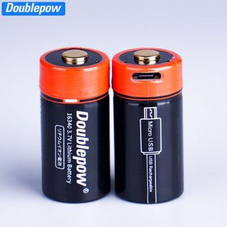 Pin Sạc CR123A 16340 Doublepow 650mAh 3.7V Dung Lượng Thực Dùng Cho Đèn Pin Siêu Sáng, Thiết Bị Điện
