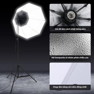 Đèn Studio Bát Giác Hỗ Trợ Chụp Ẩnh, Livetream, Quay Phim Chuyên Nghiệp