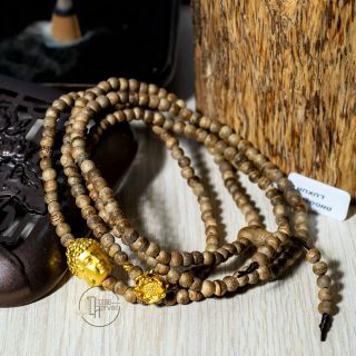 Trầm Hương Phong Thủy Cao Cấp 216 hạt 4li mix Phật và sen 24k