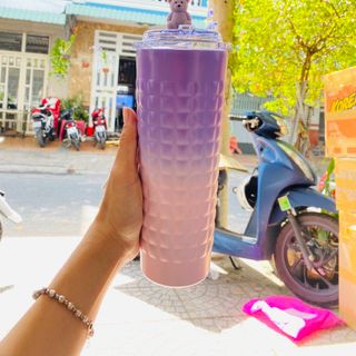 Ly inox giữ nhiệt Durian bear pha màu