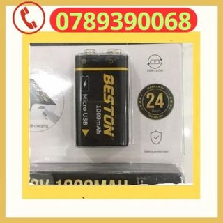 [Chính Hãng] Pin sạc 9v Beston cao cấp dung lượng cao 1000mAh sạc trực tiếp bằng cáp micro USB