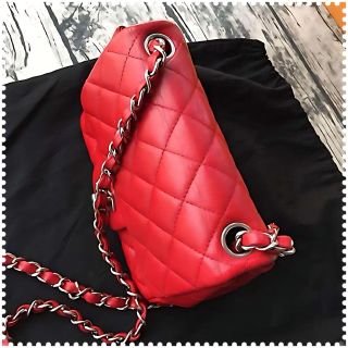 TÚI XÁCH CN MEDIUM CLASSIC DOUBLE FLAP CALFSKIN BAG LIKE AUTH MÀU ĐỎ