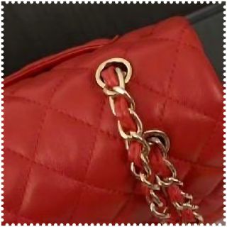 TÚI XÁCH CN MEDIUM CLASSIC DOUBLE FLAP CALFSKIN BAG LIKE AUTH MÀU ĐỎ