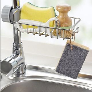 Rổ treo vòi nước rửa chén, giá treo vòi nước phòng tắm tiết kiệm không gian nhà bạn, chất liệu Inox bền đẹp giá sỉ